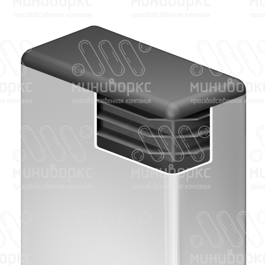 Прямоугольные заглушки для труб 80x40 – ILR80x40+3,2-GRIGIO | картинка 4