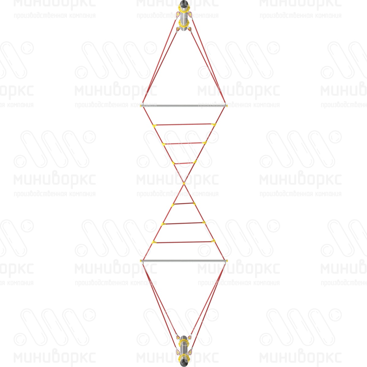Переход Скрутка №2, канатная часть из армированного шестипрядного каната Ø16 мм, цвет красный/желтый – M-0699.20-02 - 3