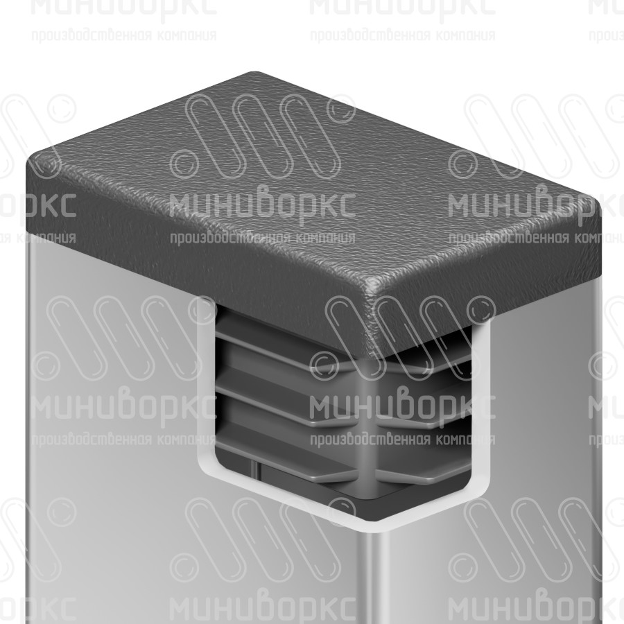 Заглушка пластиковая прямоугольная 20х35, практичная, серия ILR, стенка 0.8-3.0 мм, цвет черный – ILR35x20 - 4