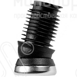 Заглушка для круглой трубы Ø28 мм, с шарнирной опорой и основанием из нержавещей стали, угол наклона до 19°, цвет черный – PIA28-30 - 1