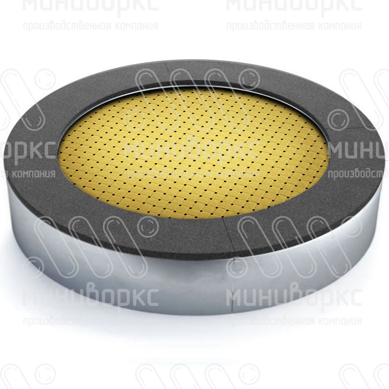 Батут круглой формы, антивандальный, встраиваемый, для детских площадок, цвет черный/серый – C1500-7024/9005 - 6