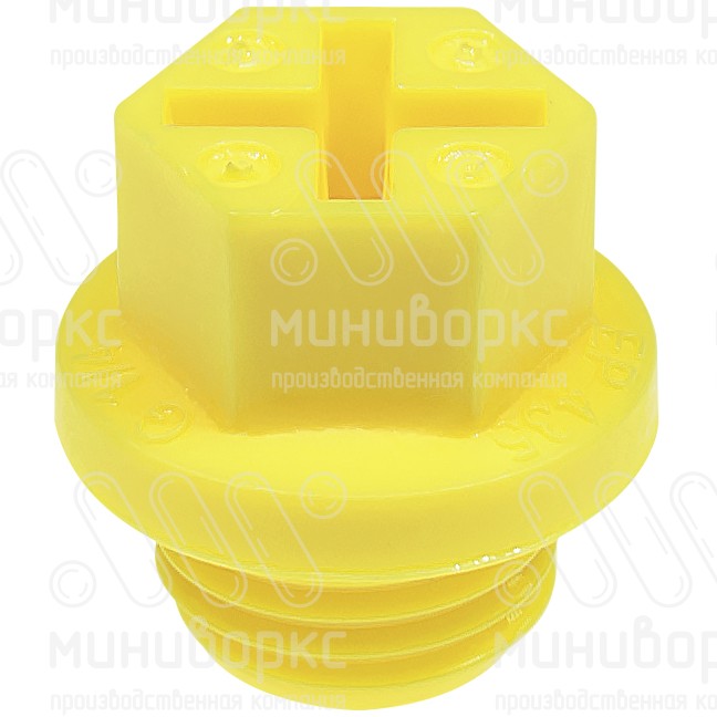 Заглушка пластиковая внутренняя с наружной резьбой GAS 1/4, цвет желтый – EP435-G1/4 - 1