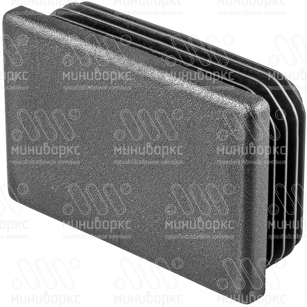 Заглушка пластиковая прямоугольная 40х60 мм, с плоской шляпкой, серия ILR, стенка 0.8-3.0 мм, цвет серый – ILR60x40-GRIGIO - 2