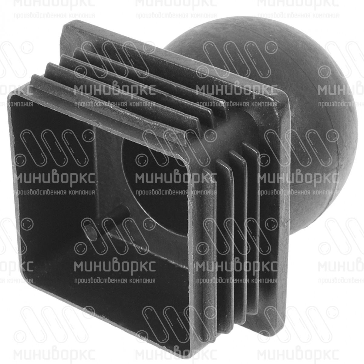 Заглушка квадратная 80х80, с шариком, декоративная, цвет черный – 80-80ШЧВ - 2