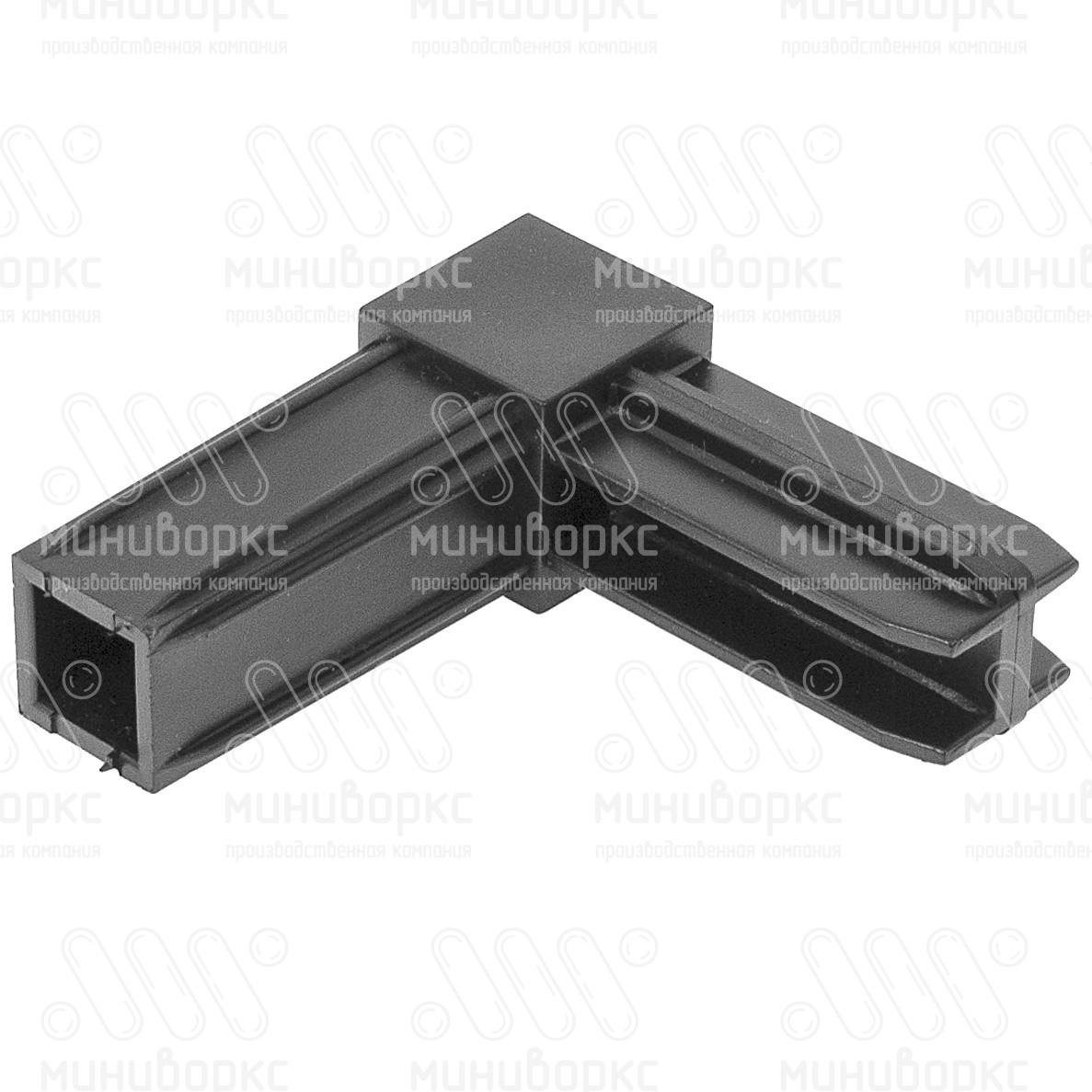 Угловой соединитель для двух квадратных труб 20x20 мм, цвет черный – С20-20-2ЧС - 3