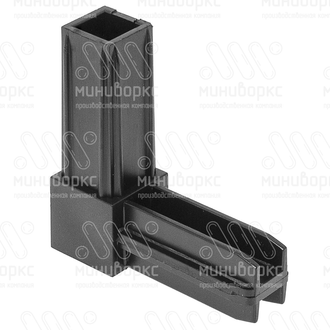 Угловой соединитель для двух квадратных труб 20x20 мм, цвет черный – С20-20-2ЧС - 1