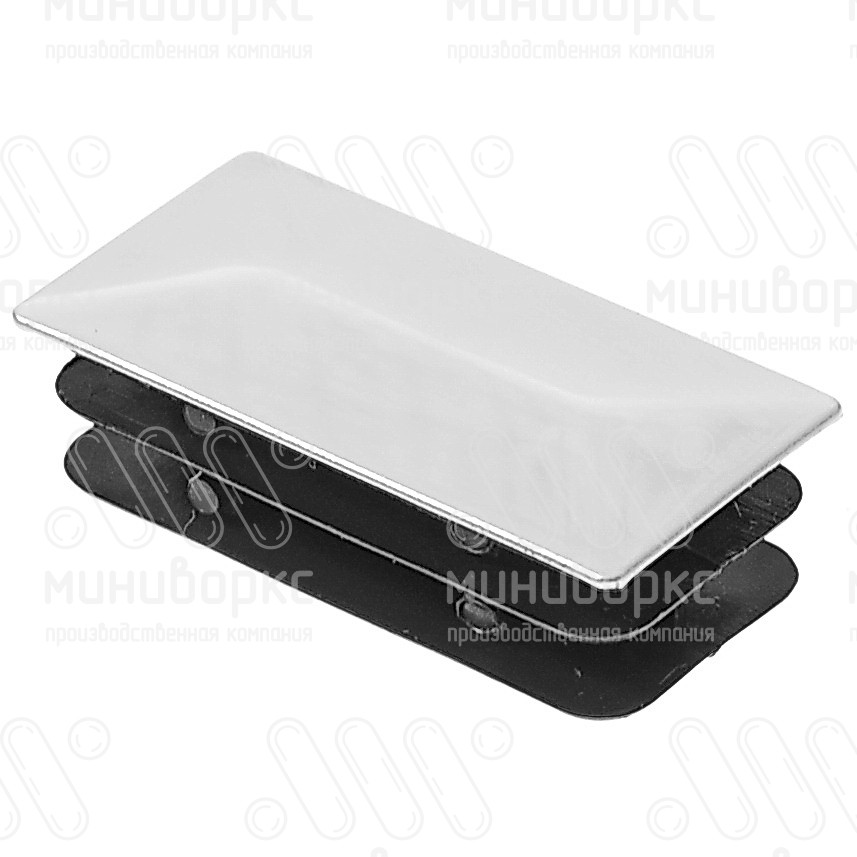 Заглушка пластиковая прямоугольная 20х40, с хромированной металлической шляпкой, серия CRTM, цвет хром – 110426252C - 1