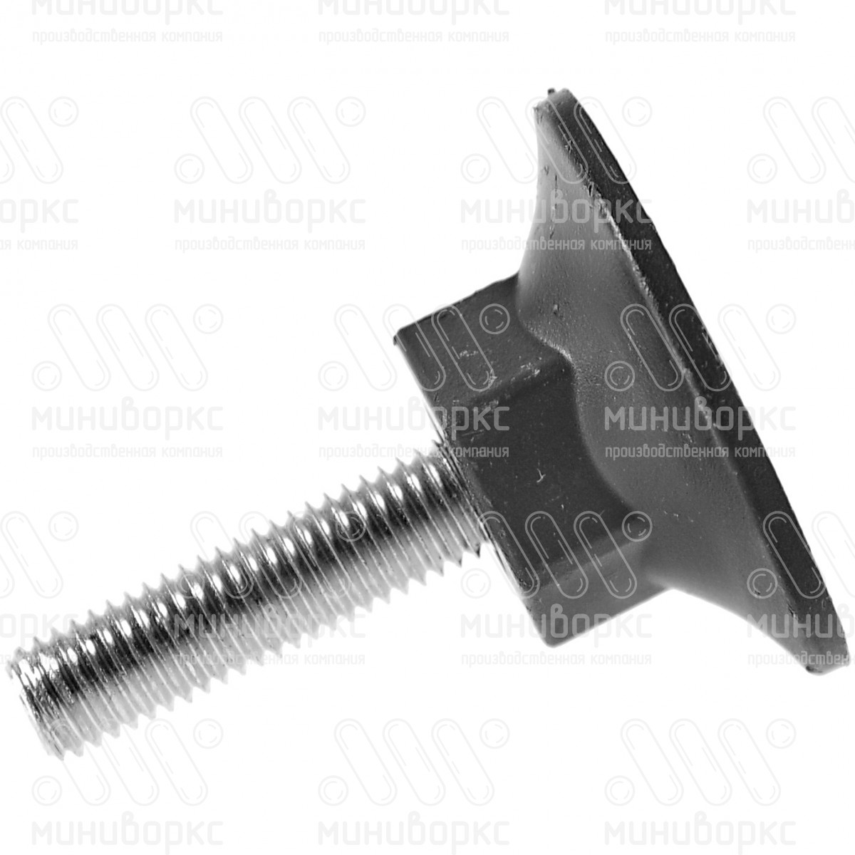 Комплект опоры под уголок 38х38, 40х40 мм и опоры с основанием Ø48 мм, под ключ 24, цвет черный – U40-40M8.D48x40 - 7