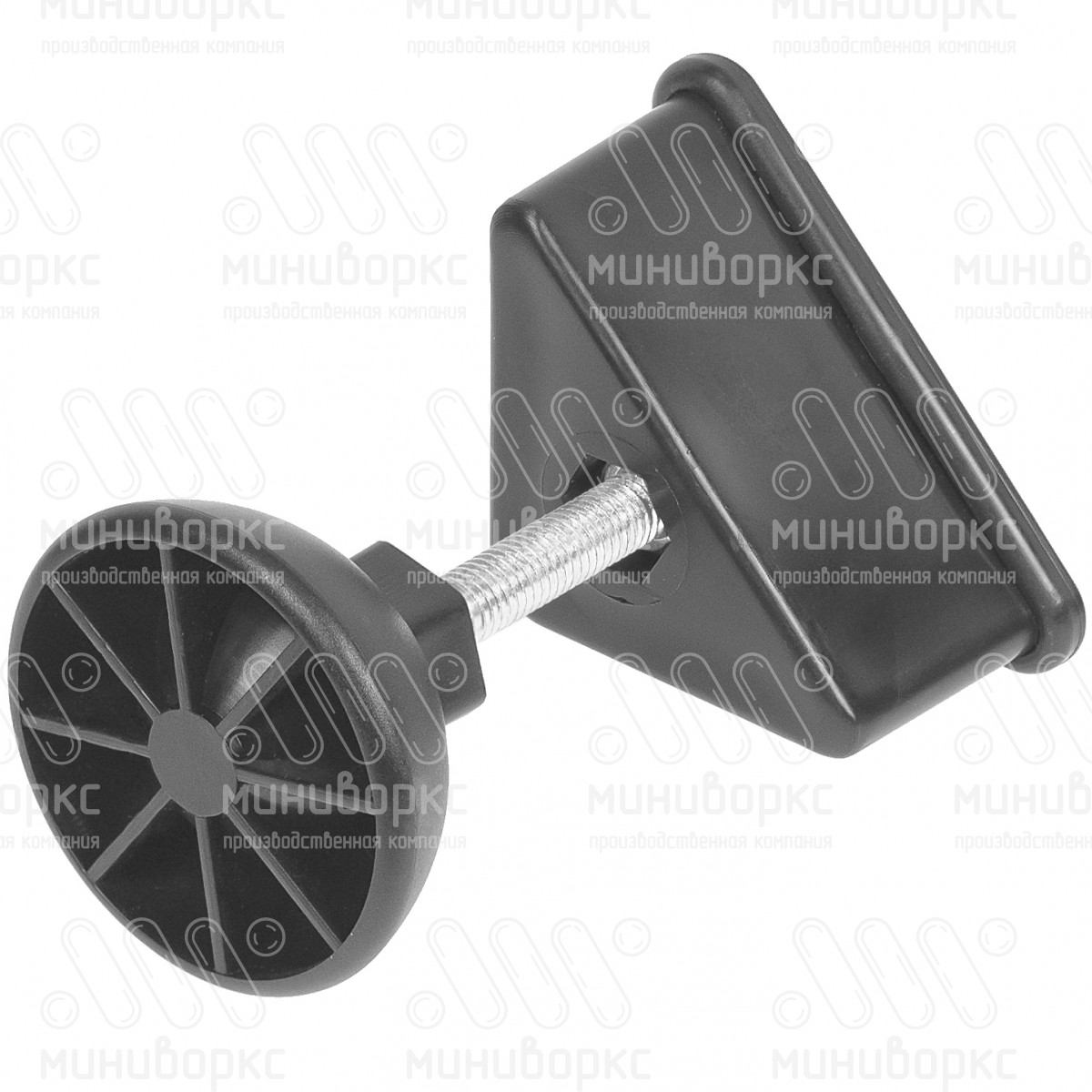 Комплект опоры под уголок 38х38, 40х40 мм и шарнирной опоры с основанием Ø50 мм, под ключ 17, цвет черный – U40-40M10.D50x45 - 4