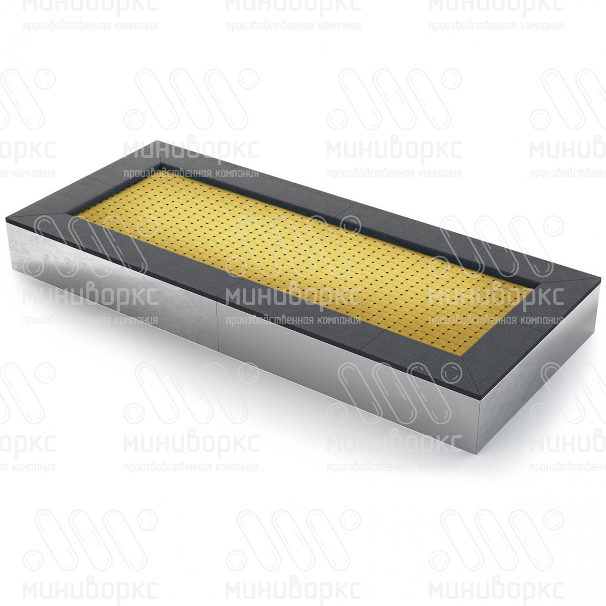 Батут прямоугольной формы, антивандальный, встраиваемый, для детских площадок, цвет черный/красный – T3000-3020/9005 - 2