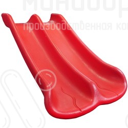 Горка пластиковая прямая двойная с высотой спуска 900 мм, антивандальная, цвет красный – ГД0.9К - 1