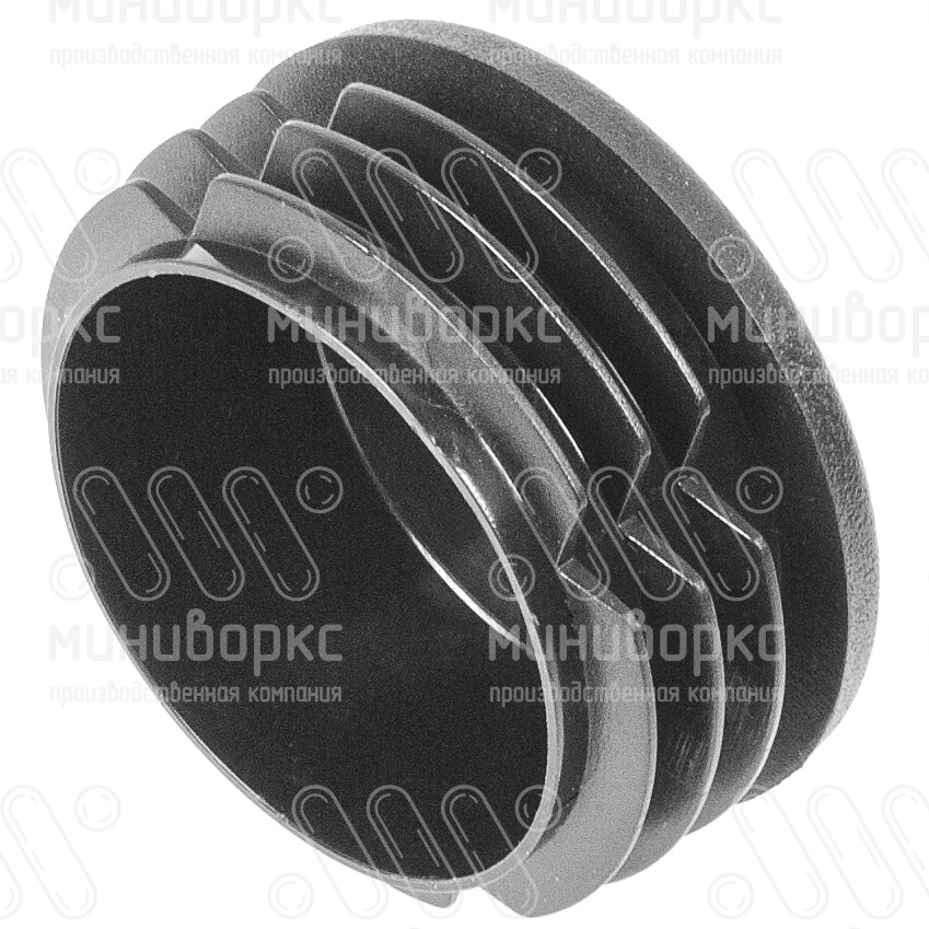 Заглушка пластиковая круглая Ø57, практичная, цвет черный – 57ПЧС - 2