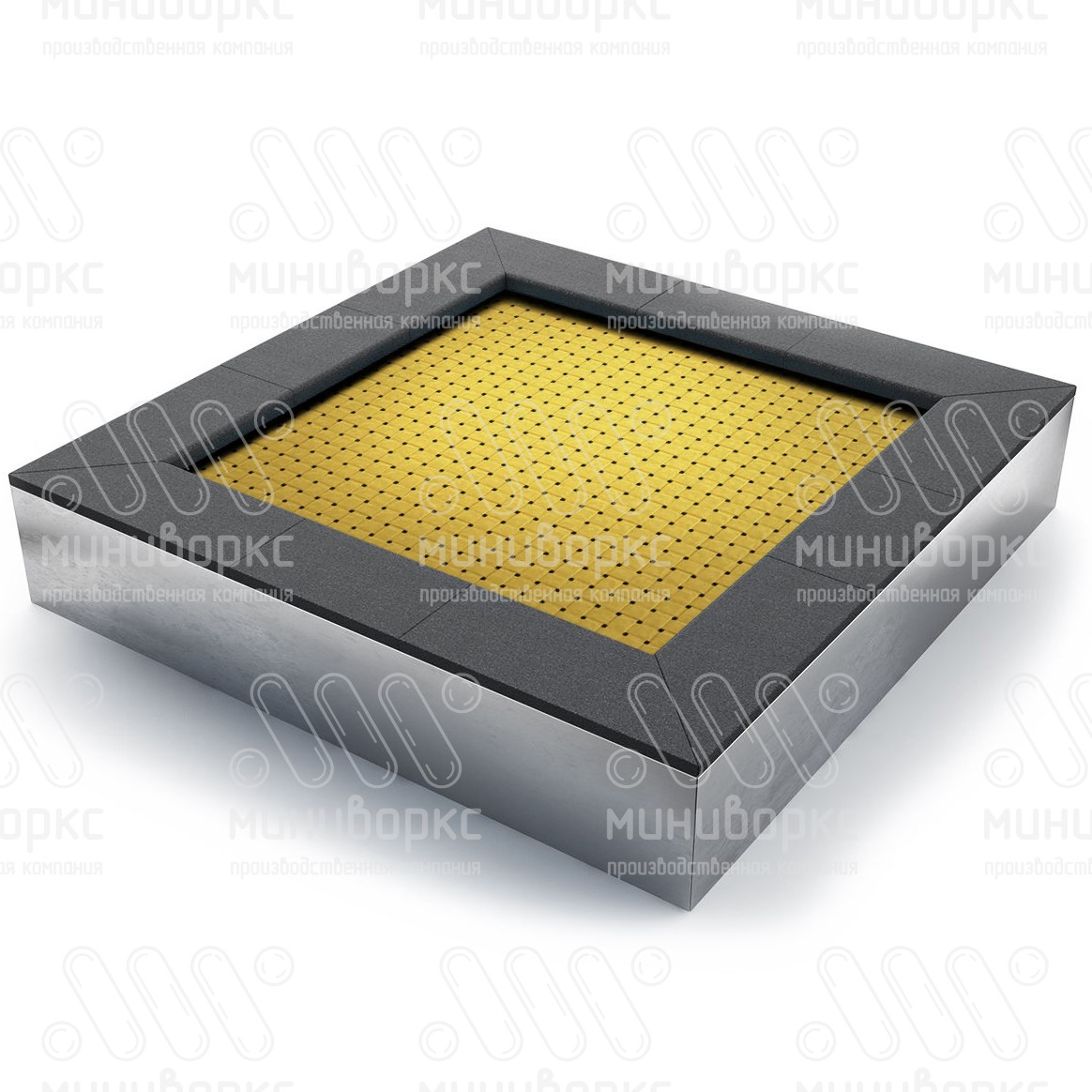 Батут квадратной формы, антивандальный, встраиваемый, для детских площадок, цвет черный/черный – S1500-9005/9005 - 7