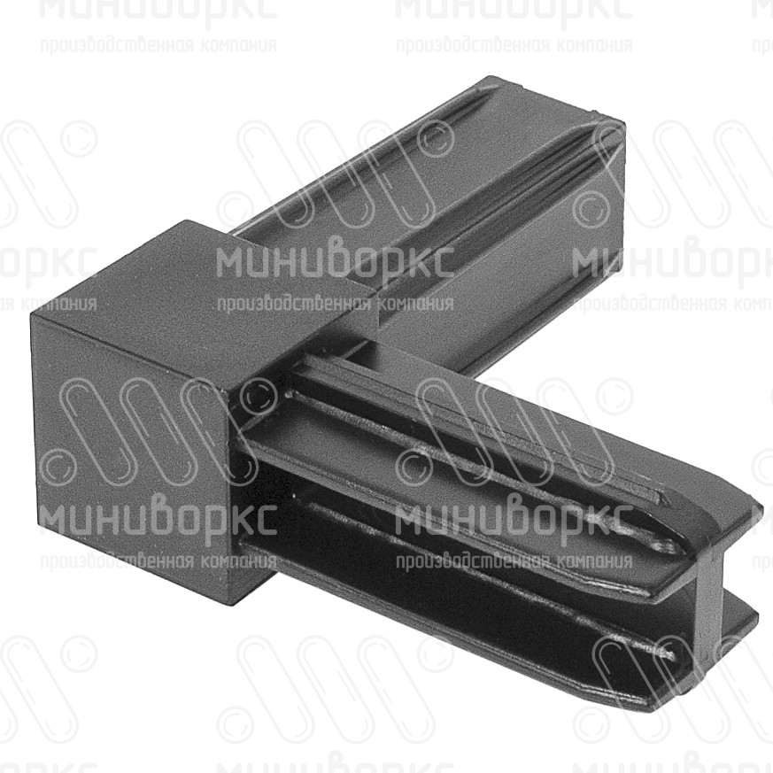 Угловой соединитель для двух квадратных труб 20x20 мм, цвет черный – С20-20-2ЧС - 2