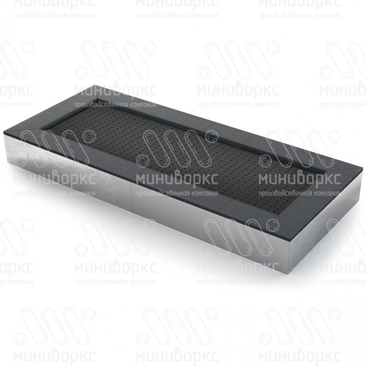 Батут прямоугольной формы, антивандальный, встраиваемый, для детских площадок, цвет черный/красный – T3000-3020/9005 - 7