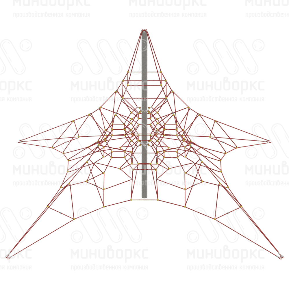 Комплексы канатные пирамида – P-0536-3w-Ral7016 купить в Санкт-Петербурге | Миниворкс | картинка 1