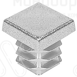 Заглушка пластиковая квадратная 15х15 мм, с плоской шляпкой, серия ILQ, стенка 0.8-2.5 мм, цвет хром – ILQ15C - 1