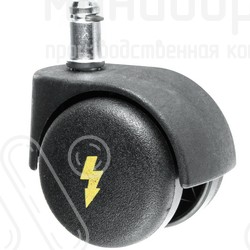 Опора колесная Ø50 мм со стержнем Ø11 мм, антистатическая, цвет черный – 112541080N3 - 1