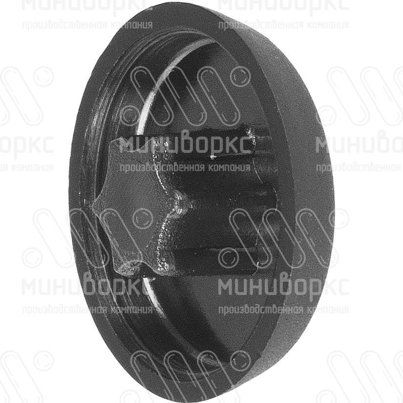 Заглушка пластиковая под конфирмат со шлицем Torx 25 (4.43 мм), цвет черный – TCVT-1-25N - 2