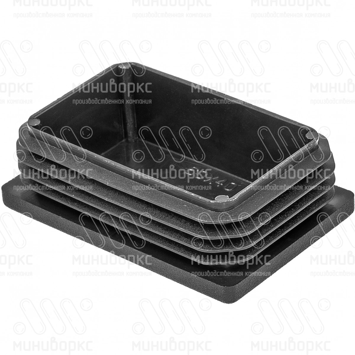 Заглушка пластиковая прямоугольная 40х60 мм, с плоской шляпкой, серия ILR, стенка 0.8-3.0 мм, цвет серый – ILR60x40-GRIGIO - 3