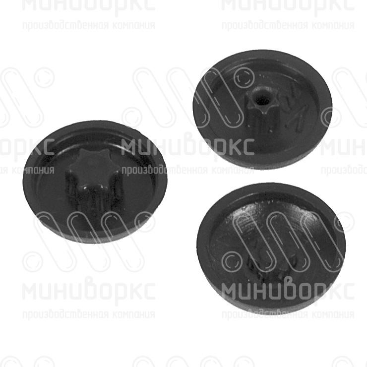 Заглушка пластиковая под конфирмат со шлицем Torx 25 (4.43 мм), цвет черный – TCVT-1-25N - 6