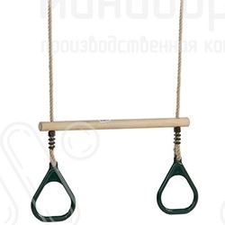 Деревянная трапеция с гимнастическими кольцами для частной игровой площадки, цвет красный – 220.001.001.001 - 1