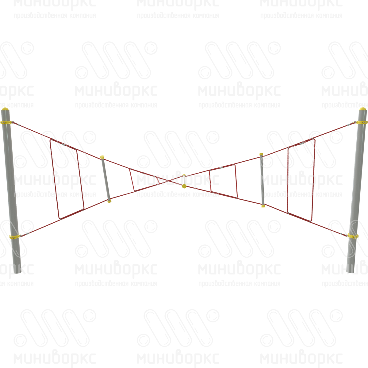 Переход Скрутка №1, канатная часть из армированного шестипрядного каната Ø16 мм, цвет красный/желтый – M-0397.20-02 - 2